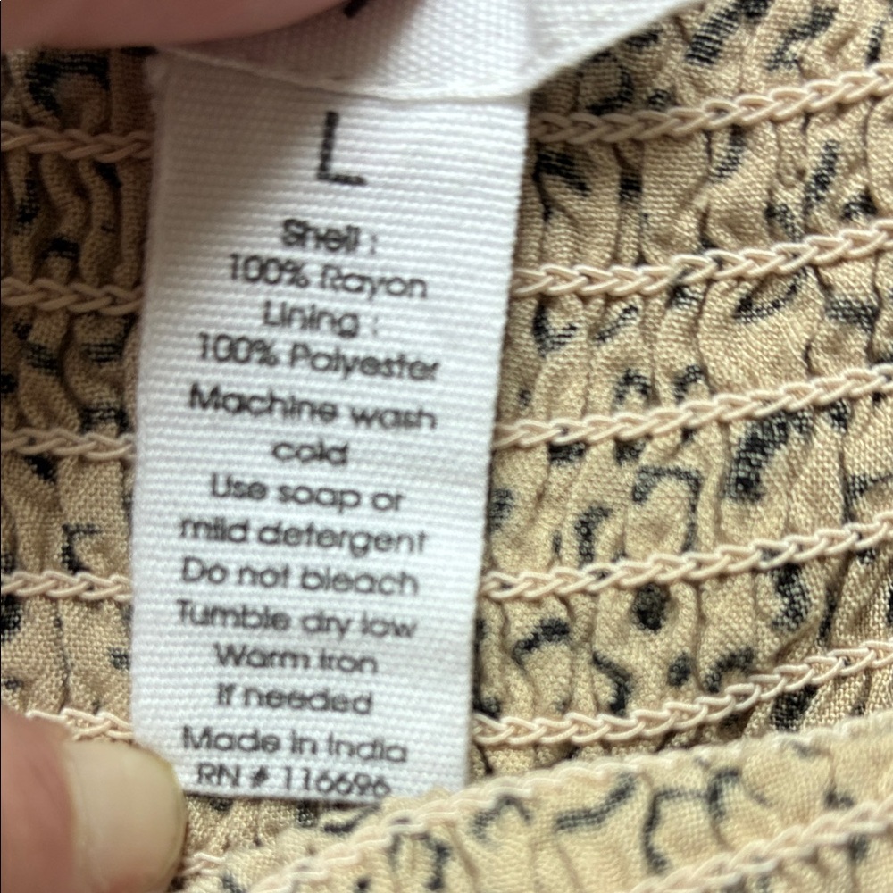 JAPNA tiered skirt leopard print smocking waistband large - Picture 4 of 6